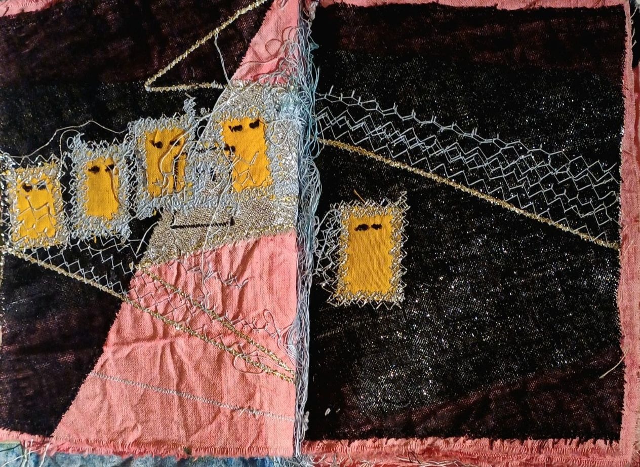 Maria Lai La leggenda della Jana operosa 1992 collage di stoffa e fili 18x14x4 cm PART