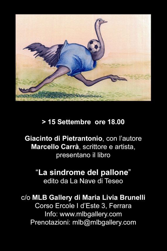 Presentazione alla MLB Gallery venerdì 15 settembre 2023, alle ore 18. Ospite d'onore Giacinto Di Pietrantonio, critico e curatore di fama internazionale, che dialogherà con l'autore, l'artista Marcello Carrà