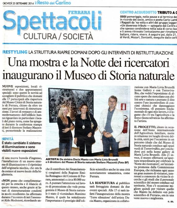 Il Resto del Carlino, 25 settembre 2014