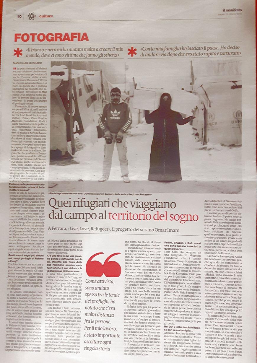 Il Manifesto, 15 ottobre 2016